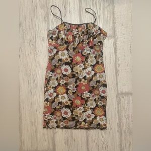 Forever 21 Ruched Top Floral Mini Dress